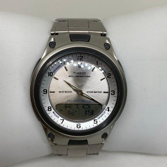 Casio Illuminator Watch Men 40mm Silver Tone 2747 AW-80 ana/dig 40mm running - Picture 1 of 8